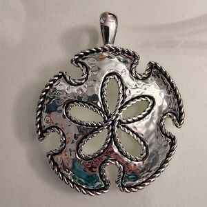 Large Sand Dollar Necklace Or Scarf curl Enhancer/Pendant